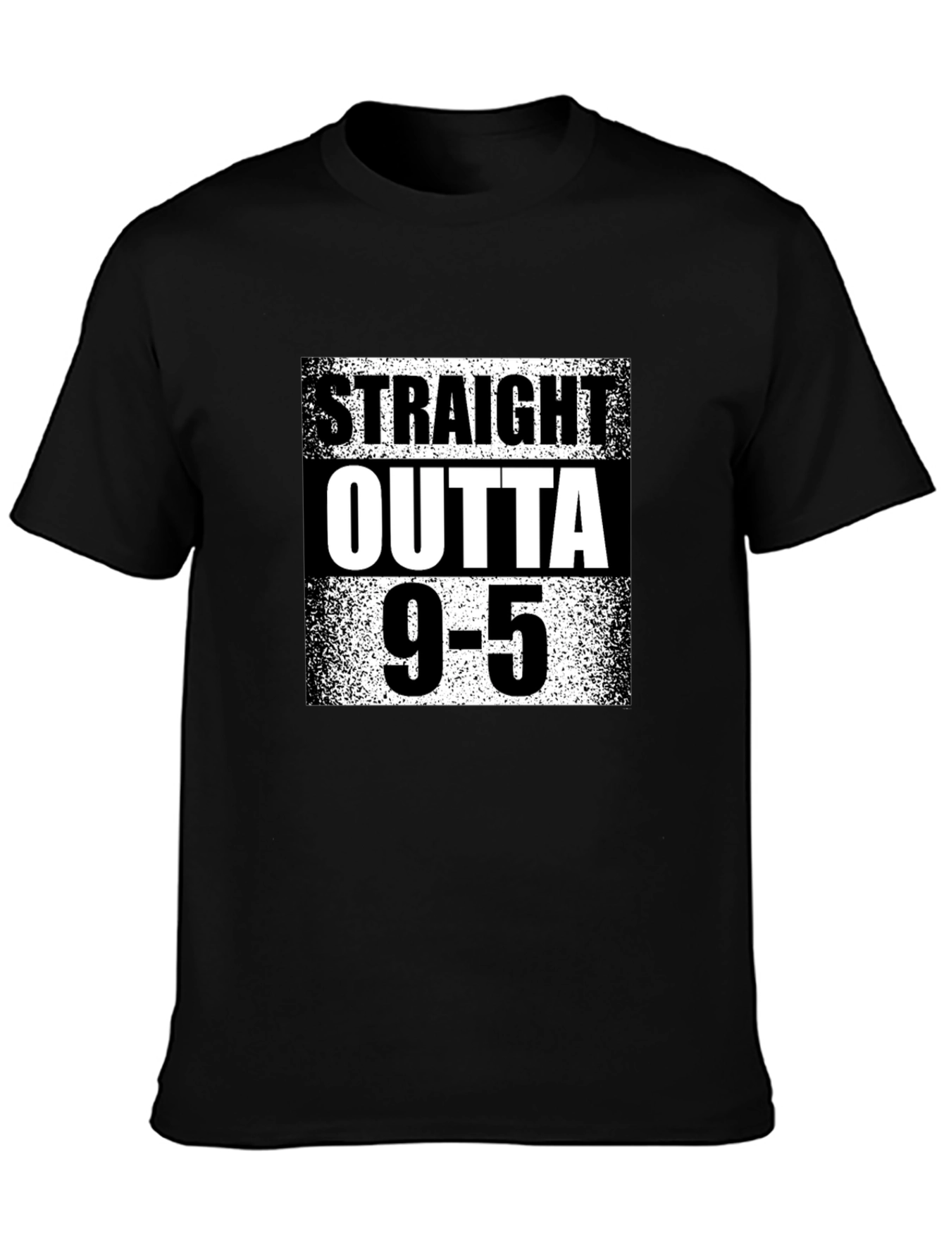 Straight Outta 9-5 Black Graphic Tee