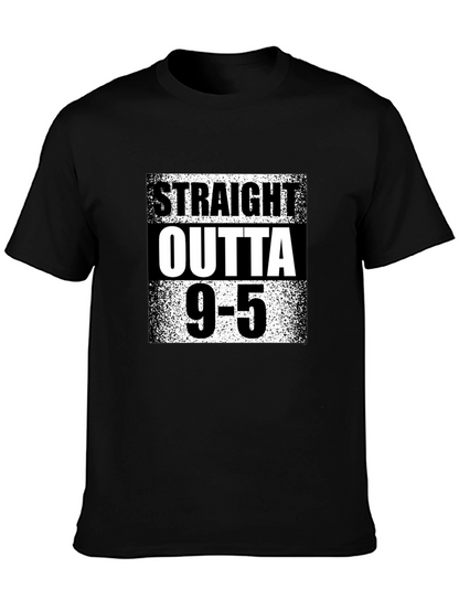 Straight Outta 9-5 Black Graphic Tee