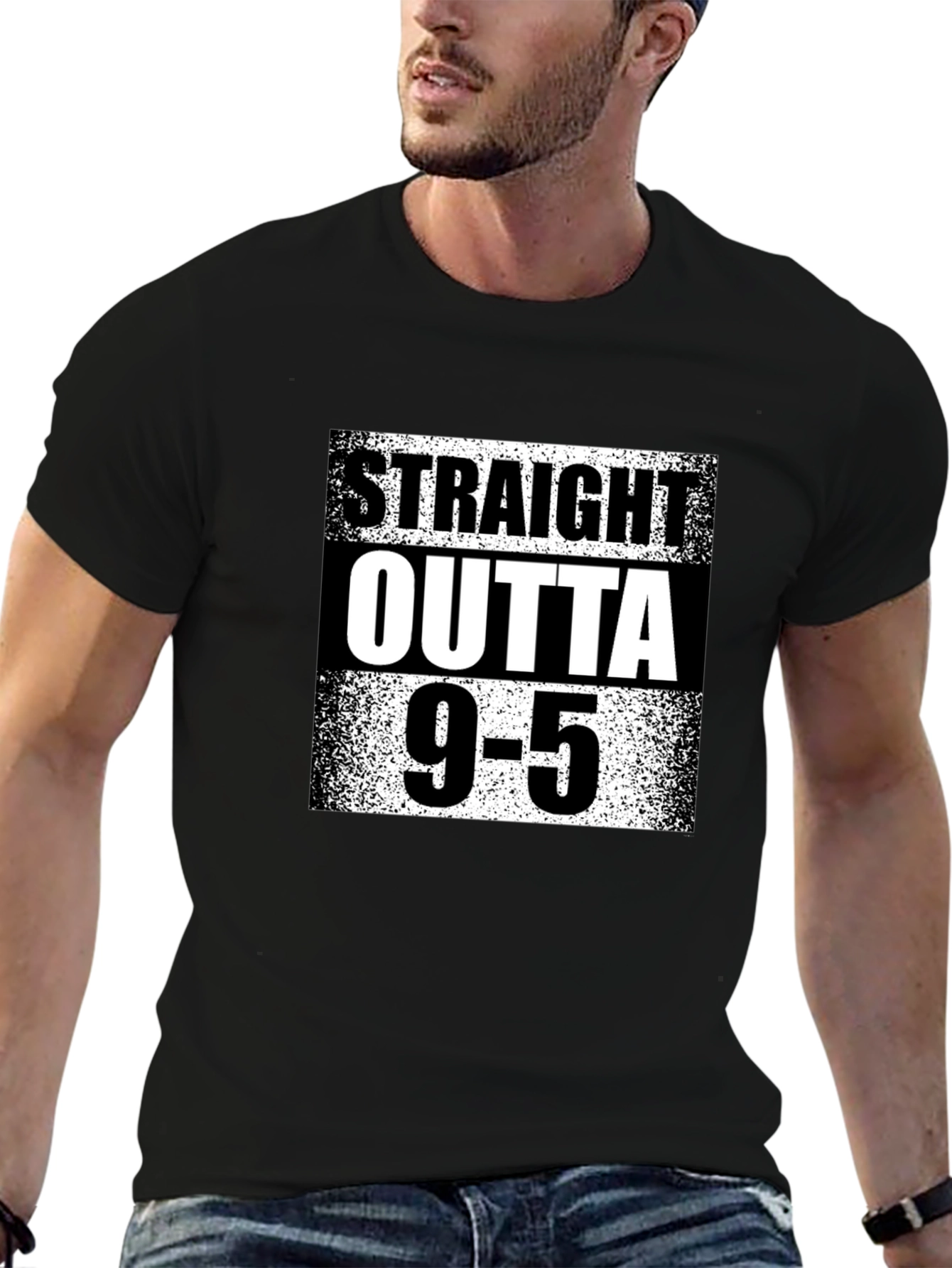 Straight Outta 9-5 Black Graphic Tee