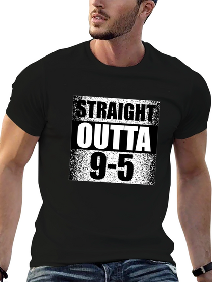Straight Outta 9-5 Black Graphic Tee