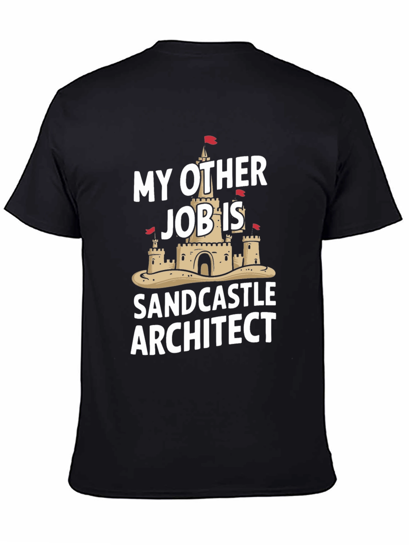 Funny Sandcastle Architect Black T-Shirt