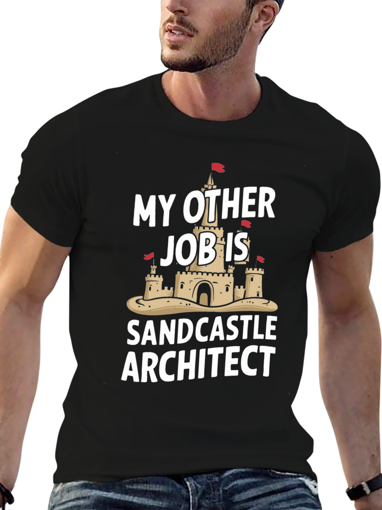 Funny Sandcastle Architect Black T-Shirt