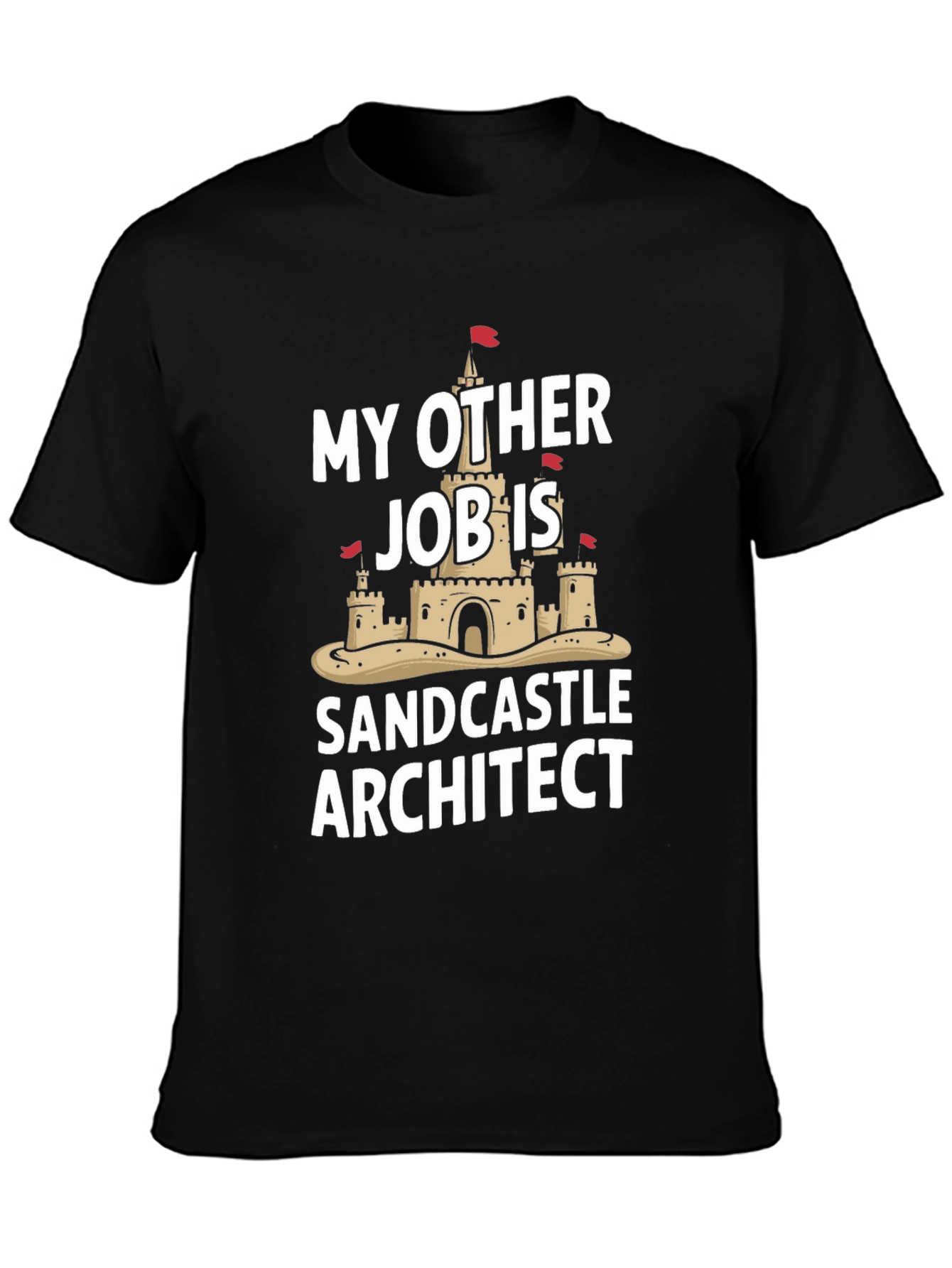 Funny Sandcastle Architect Black T-Shirt