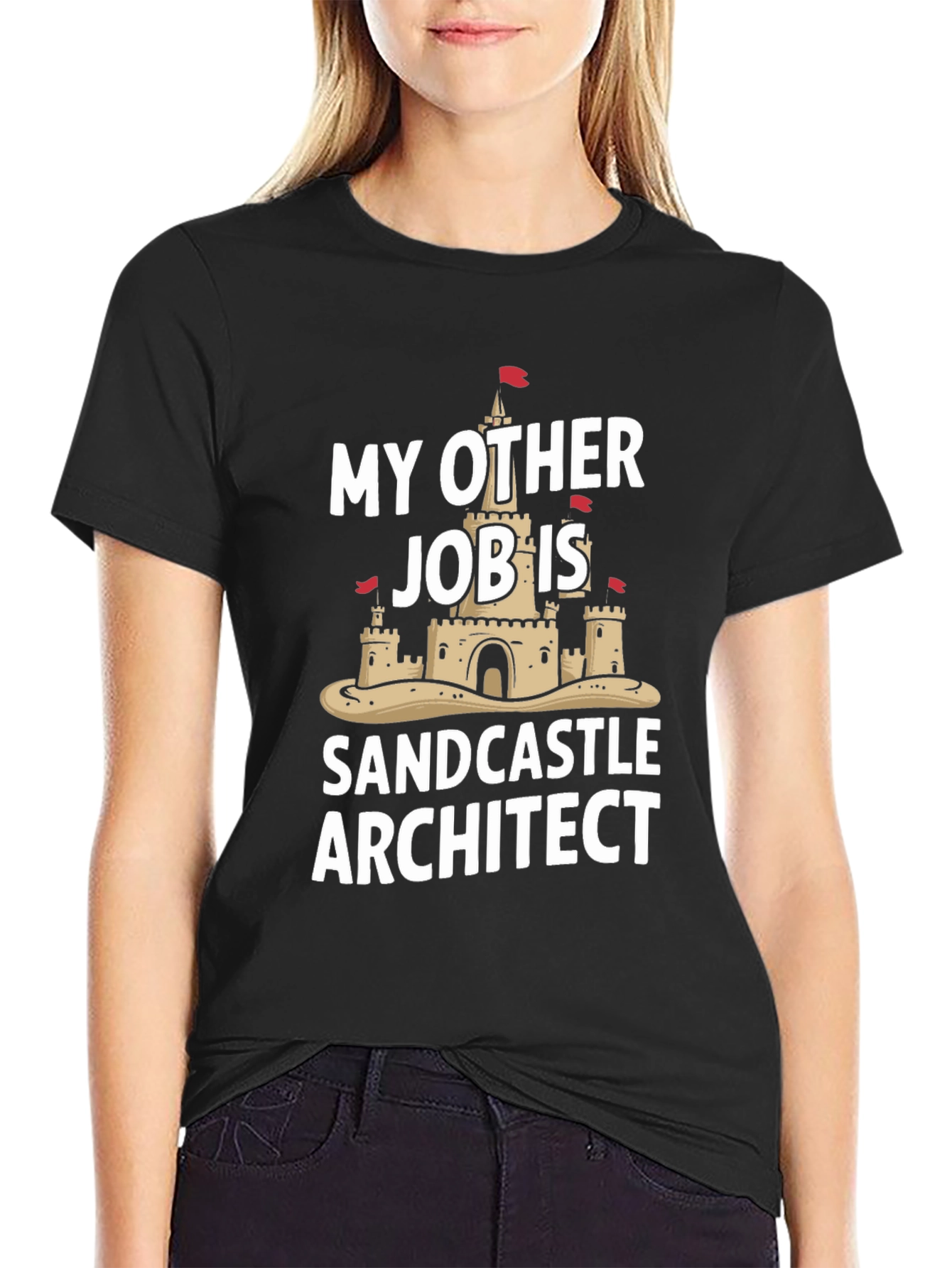 Funny Sandcastle Architect Black T-Shirt