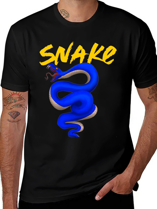 Blue Snake Graphic Tee - Bold & Stylish