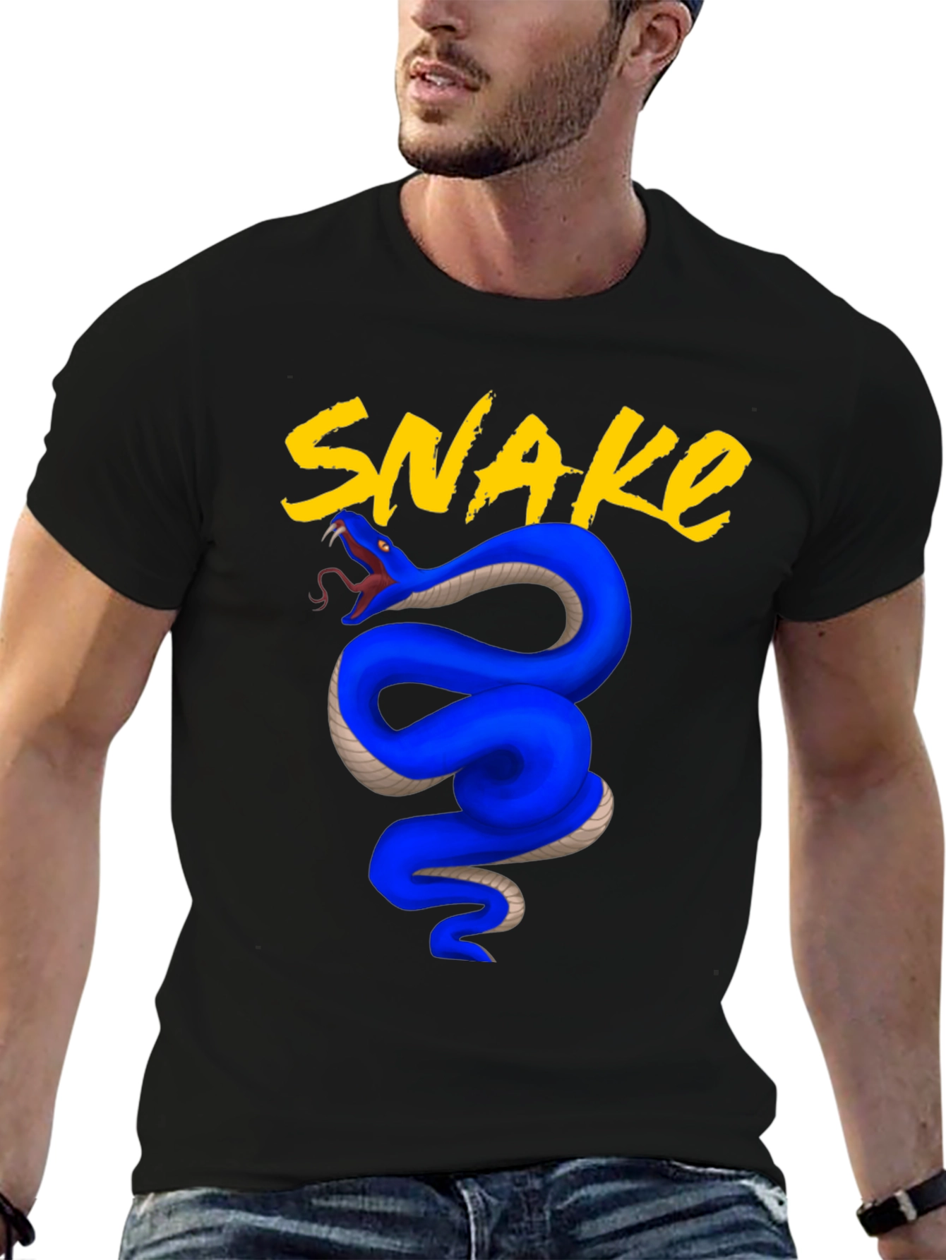 Blue Snake Graphic Tee - Bold & Stylish