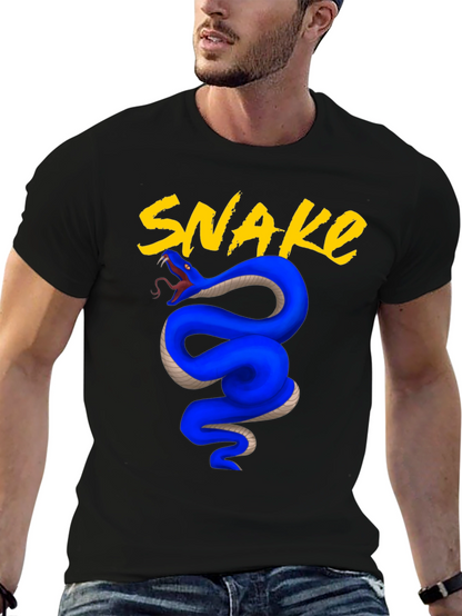 Blue Snake Graphic Tee - Bold & Stylish