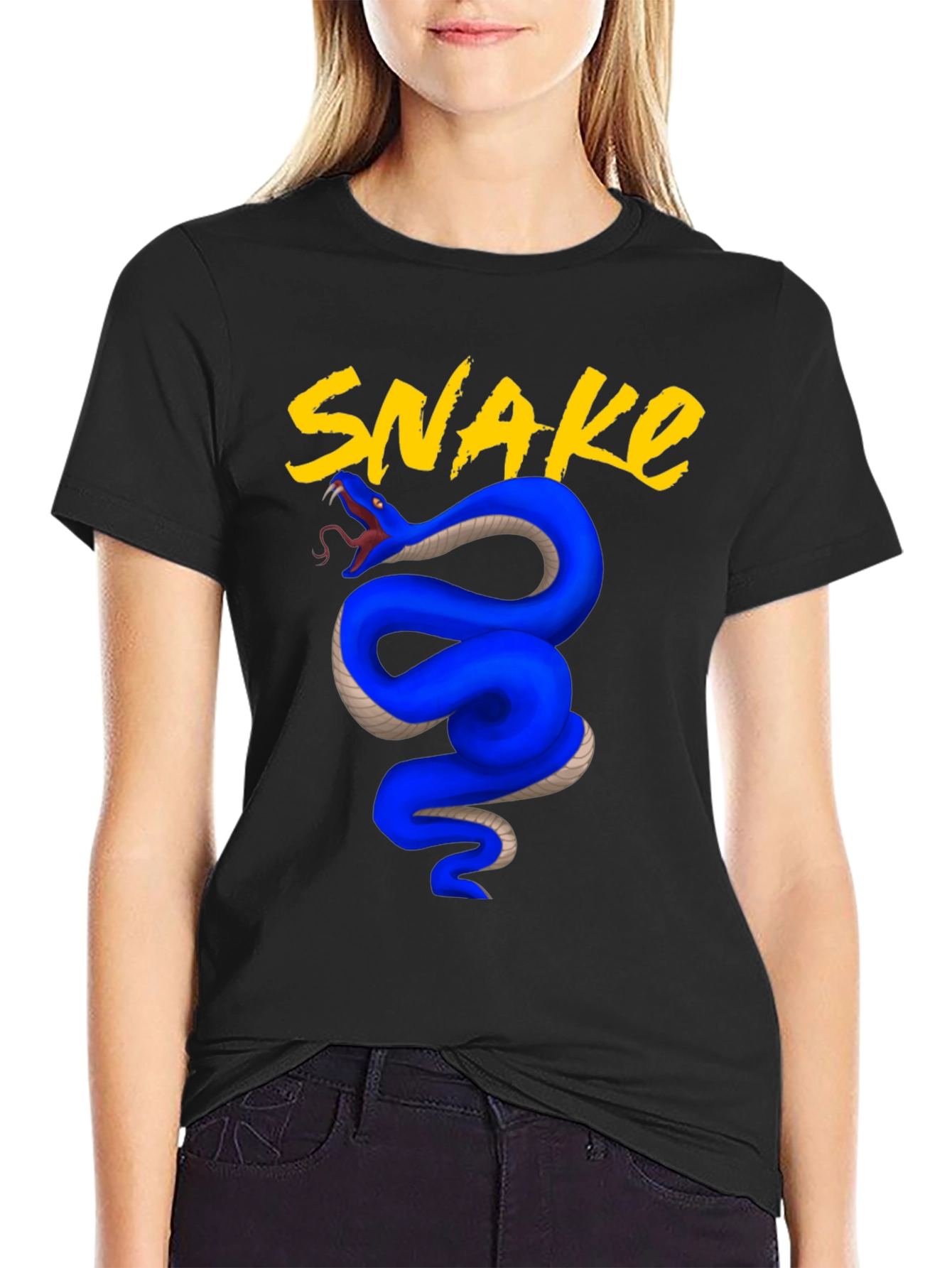 Blue Snake Graphic Tee - Bold & Stylish