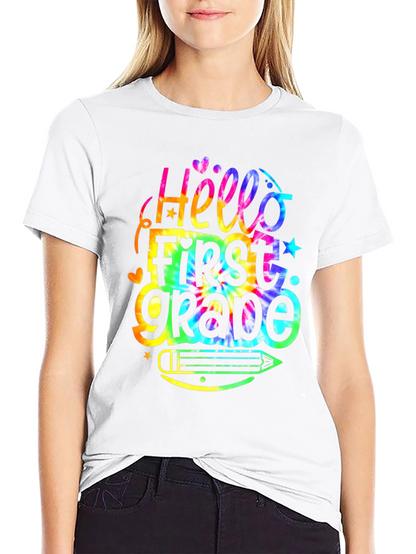 Hello First Grade Tie Dye T-Shirt