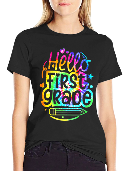 Hello First Grade Tie Dye T-Shirt