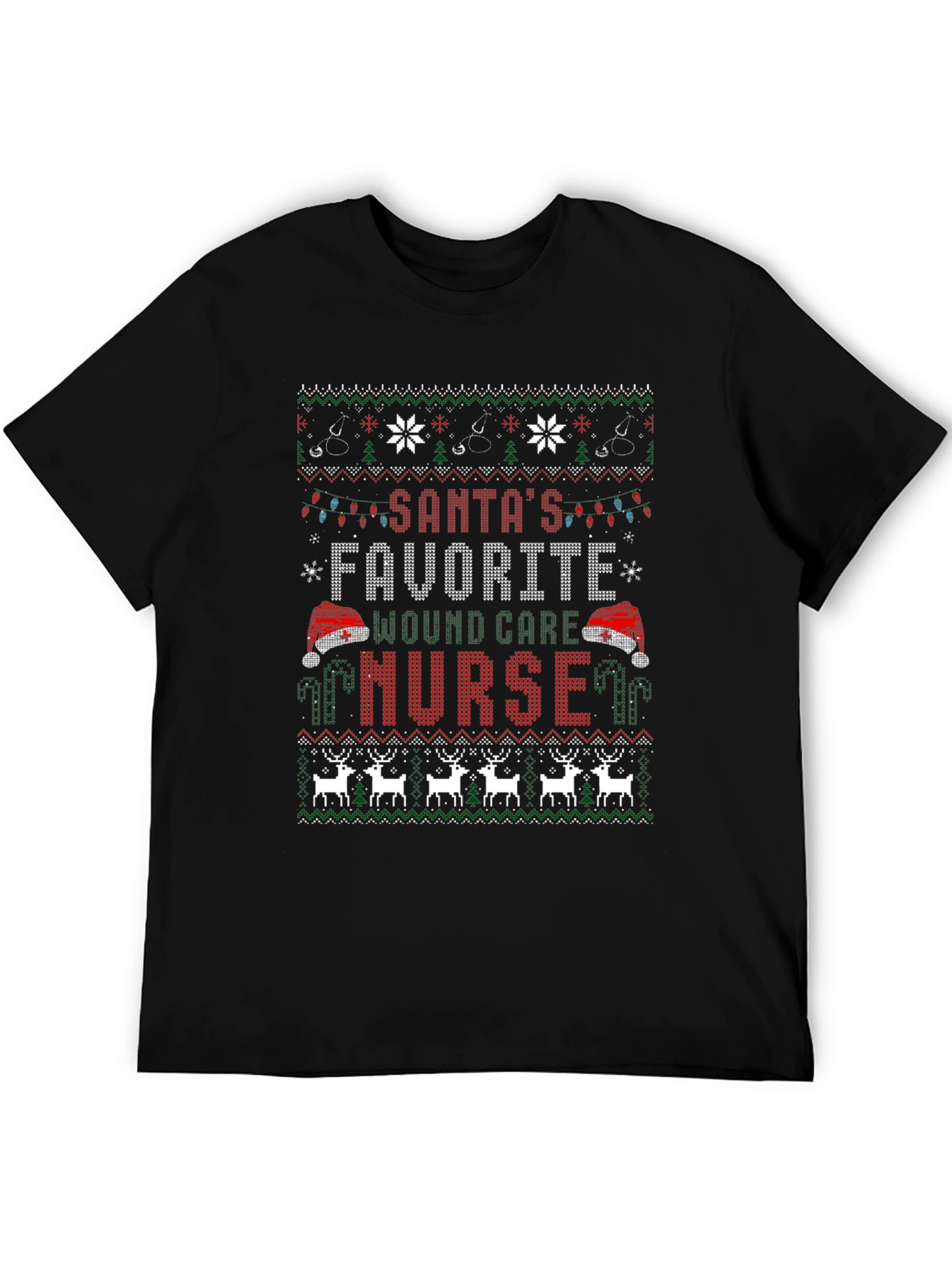 Santas Favorite Nurse Ugly Christmas Sweater T-Shirt