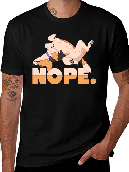 Nope. Dog Graphic Black T-Shirt