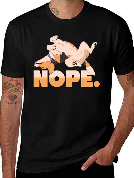 Nope. Dog Graphic Black T-Shirt