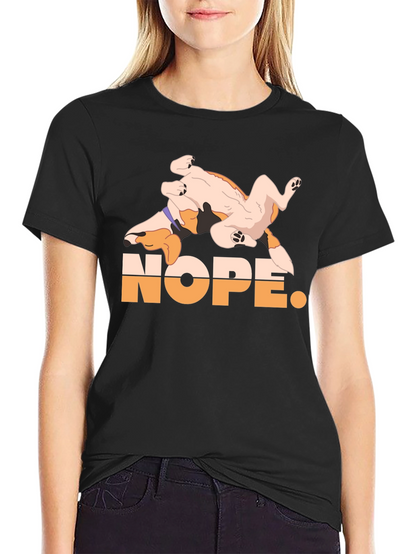 Nope. Dog Graphic Black T-Shirt