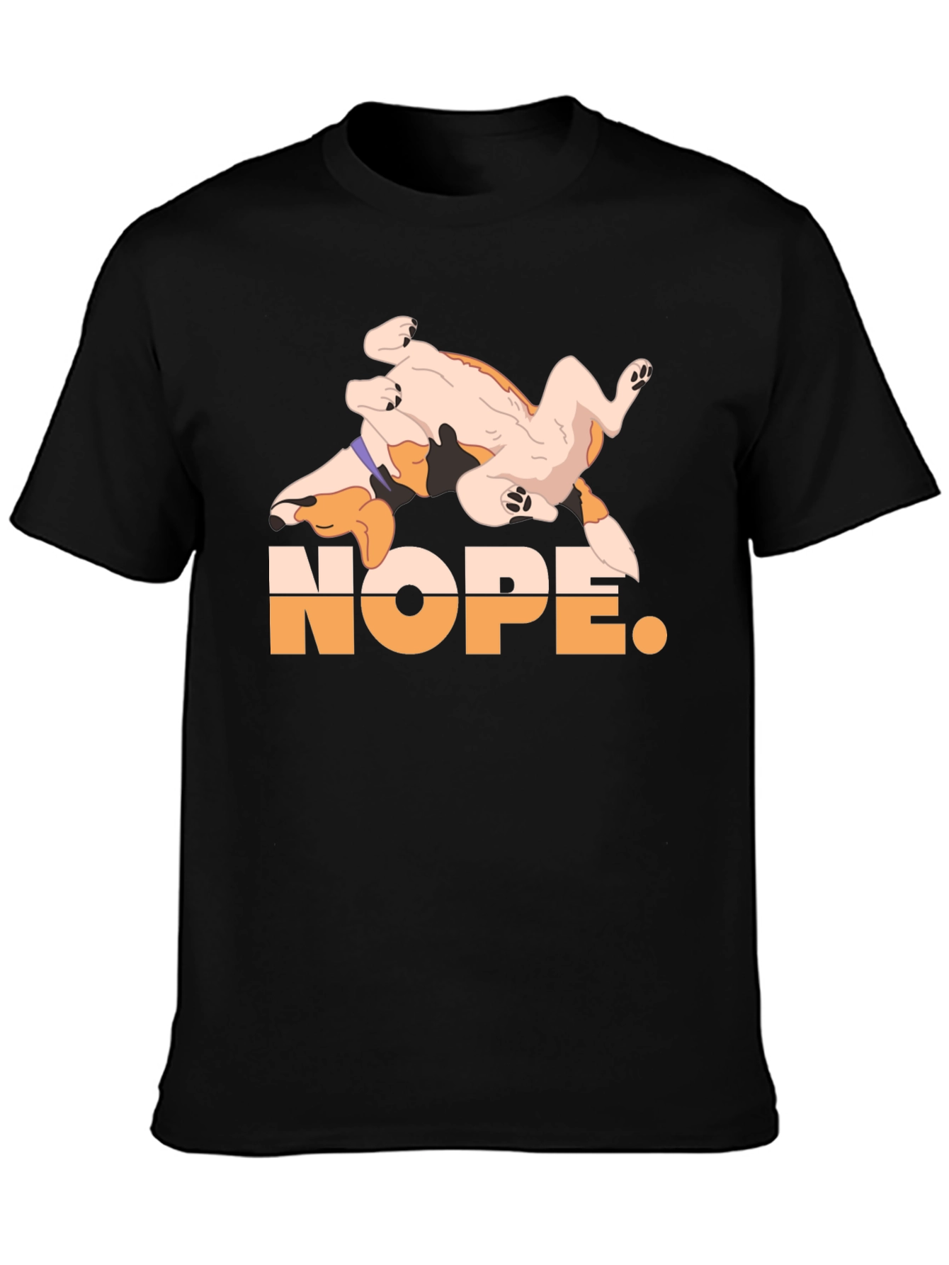 Nope. Dog Graphic Black T-Shirt