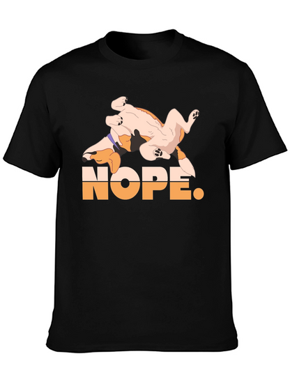 Nope. Dog Graphic Black T-Shirt