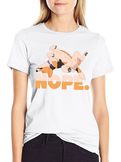Nope. Dog Graphic Black T-Shirt