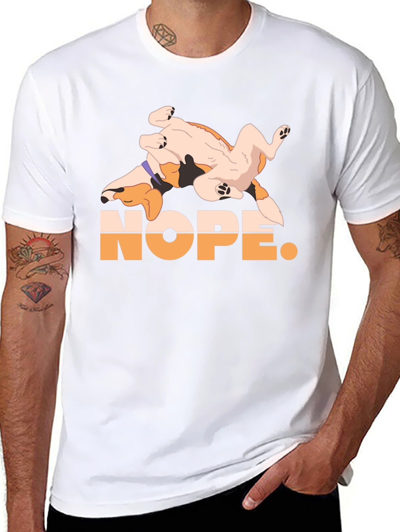 Nope. Dog Graphic Black T-Shirt