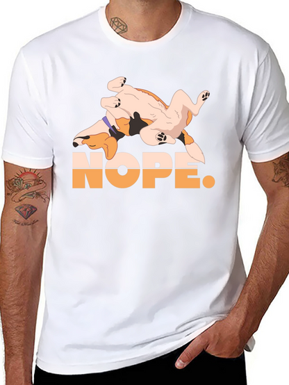 Nope. Dog Graphic Black T-Shirt