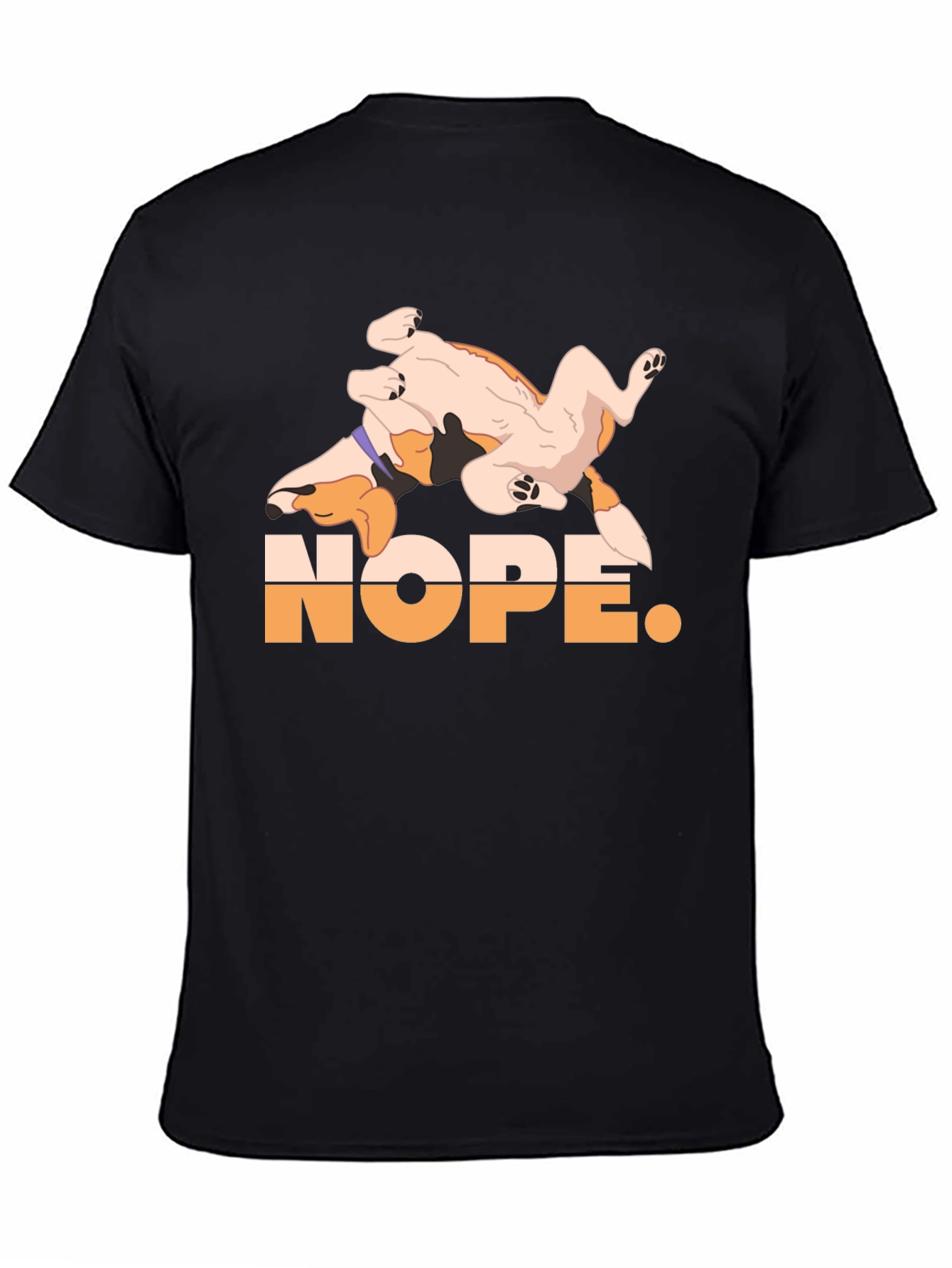 Nope. Dog Graphic Black T-Shirt