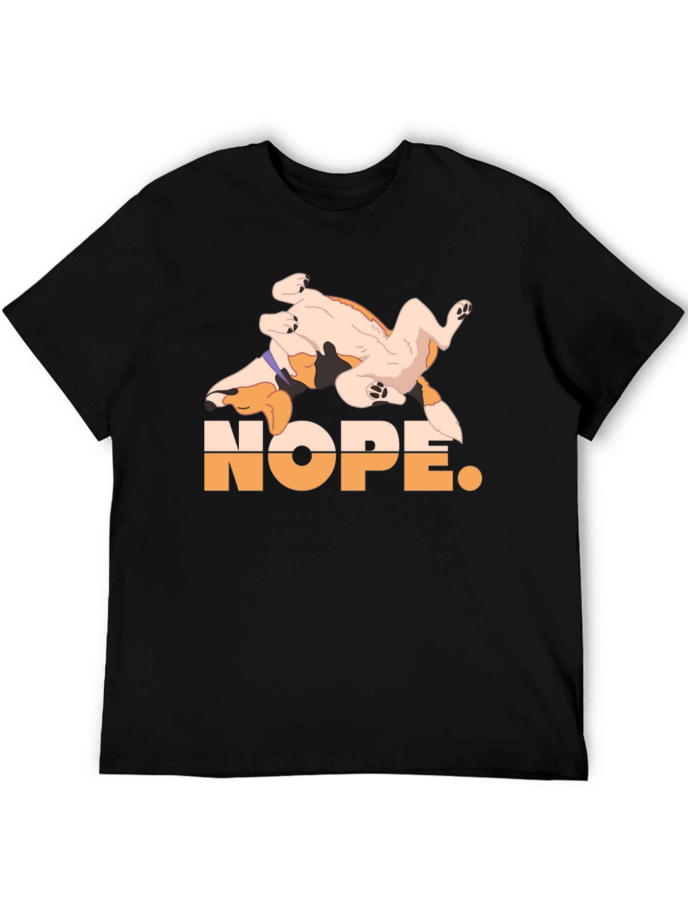 Nope. Dog Graphic Black T-Shirt