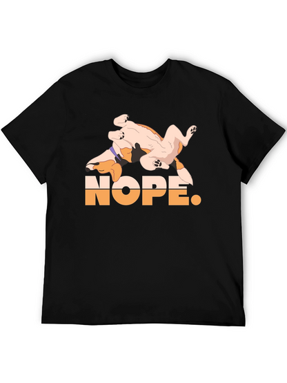 Nope. Dog Graphic Black T-Shirt