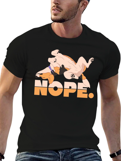 Nope. Dog Graphic Black T-Shirt