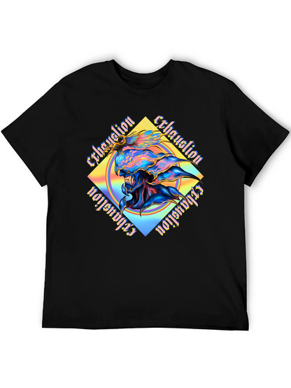 Exhaustion Graphic Print Black T-Shirt