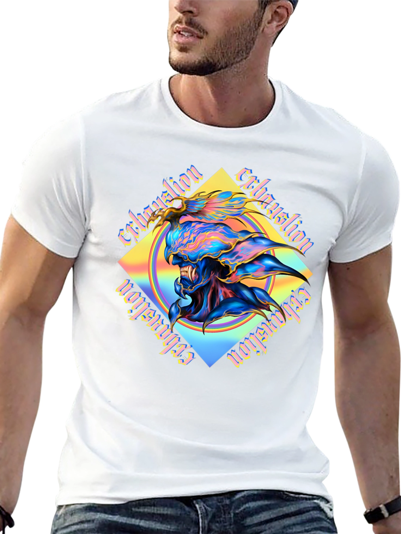 Exhaustion Graphic Print Black T-Shirt