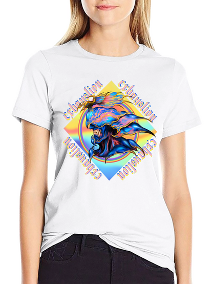 Exhaustion Graphic Print Black T-Shirt
