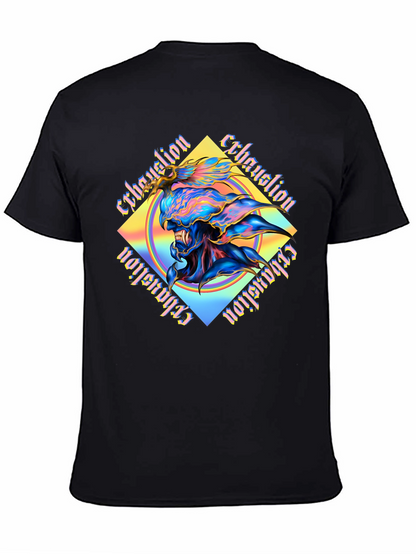 Exhaustion Graphic Print Black T-Shirt