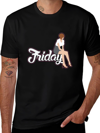 Friday Girl Graphic Tee - Casual Black T-Shirt