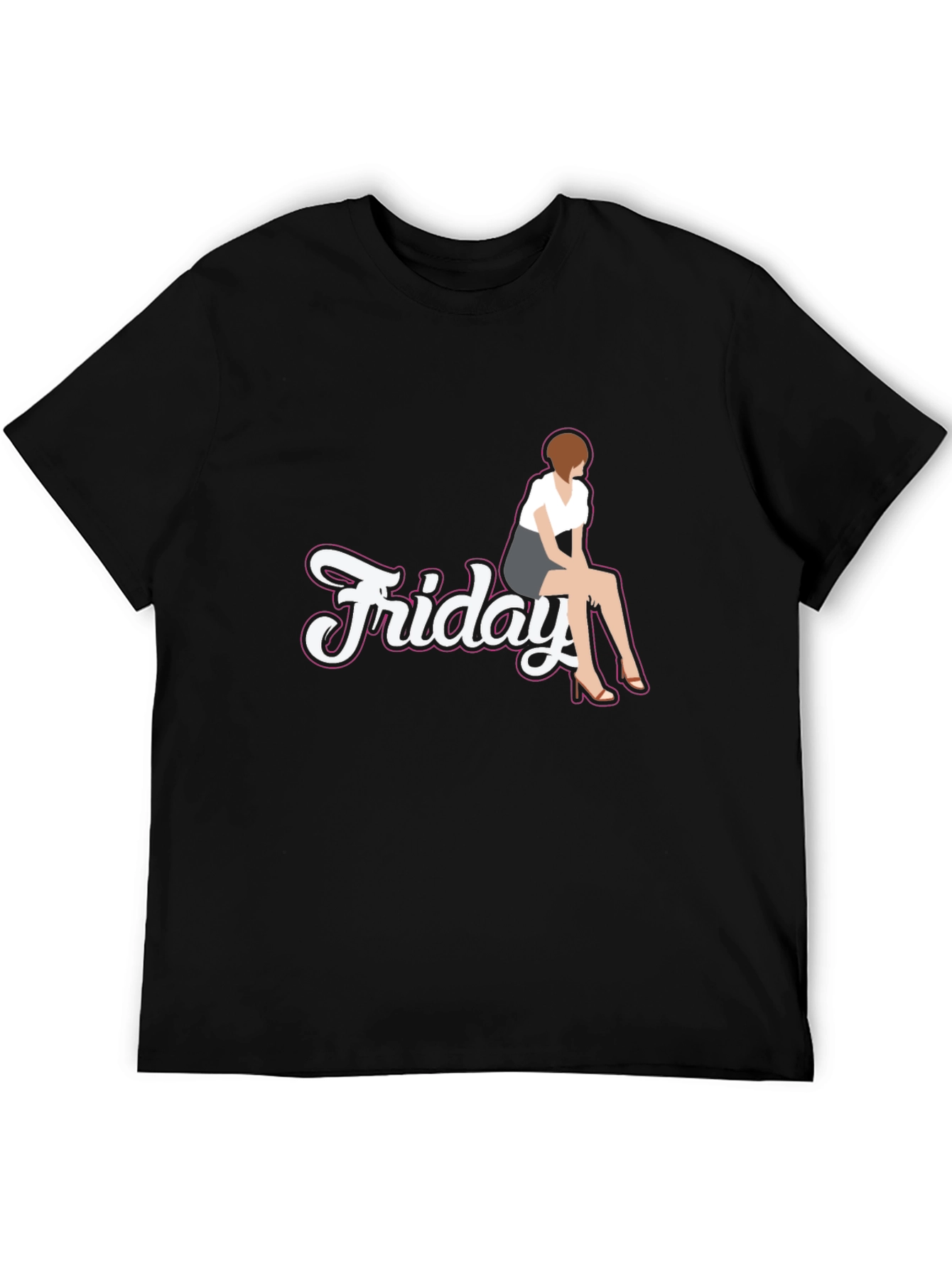 Friday Girl Graphic Tee - Casual Black T-Shirt