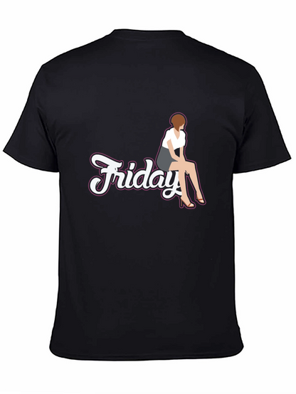 Friday Girl Graphic Tee - Casual Black T-Shirt