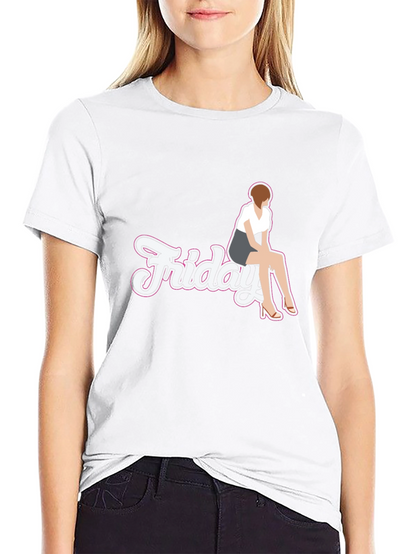 Friday Girl Graphic Tee - Casual Black T-Shirt