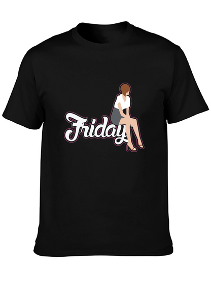 Friday Girl Graphic Tee - Casual Black T-Shirt