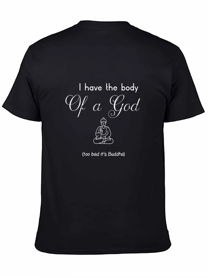 Funny Buddha God Body Black T-Shirt