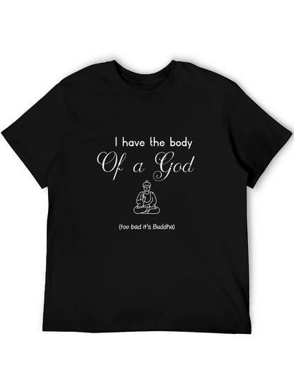 Funny Buddha God Body Black T-Shirt