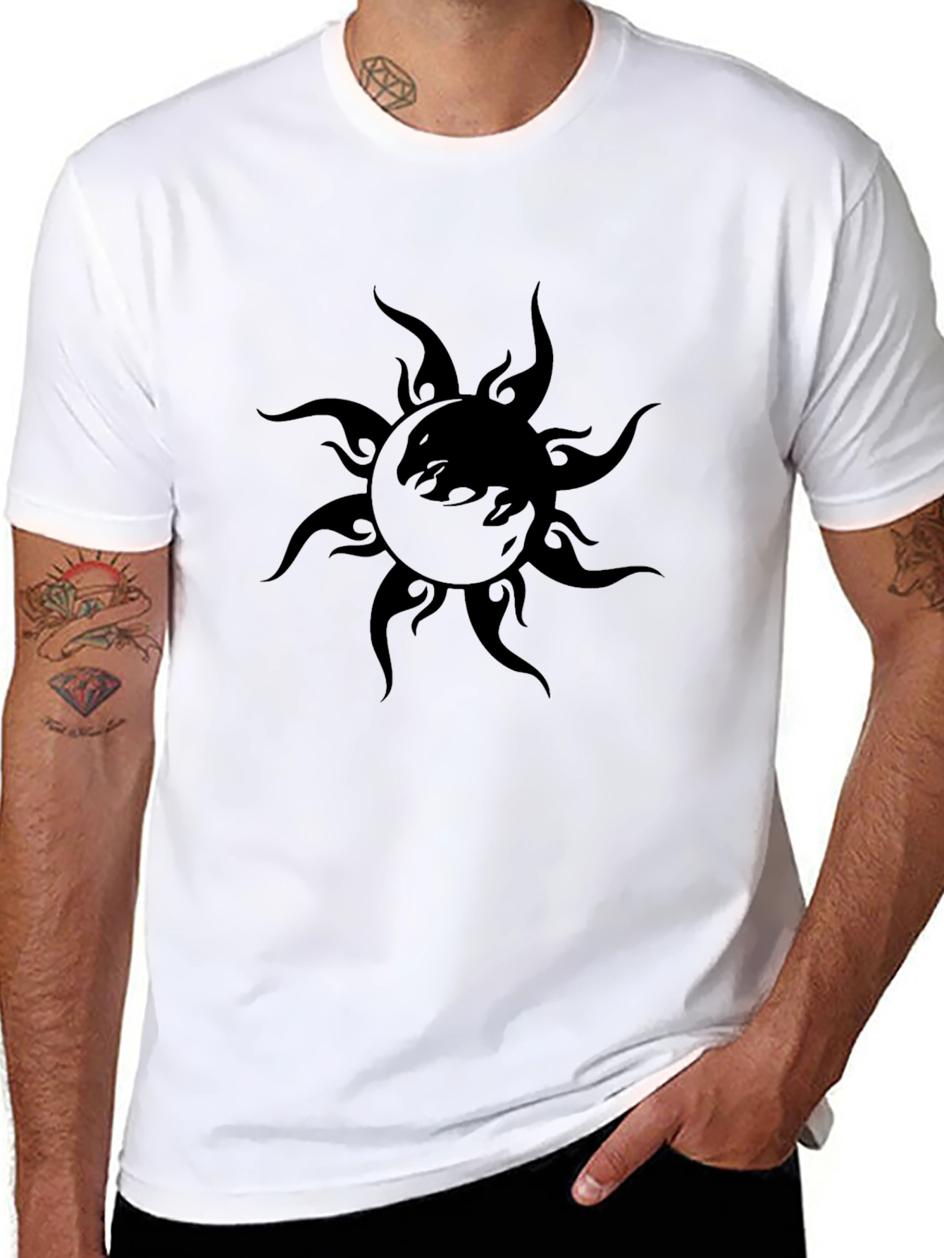 Black Sun Graphic T-Shirt - Stylish Mens Tee
