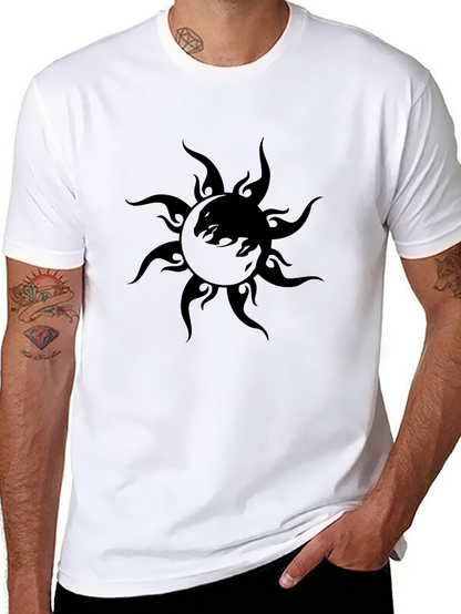 Black Sun Graphic T-Shirt - Stylish Mens Tee