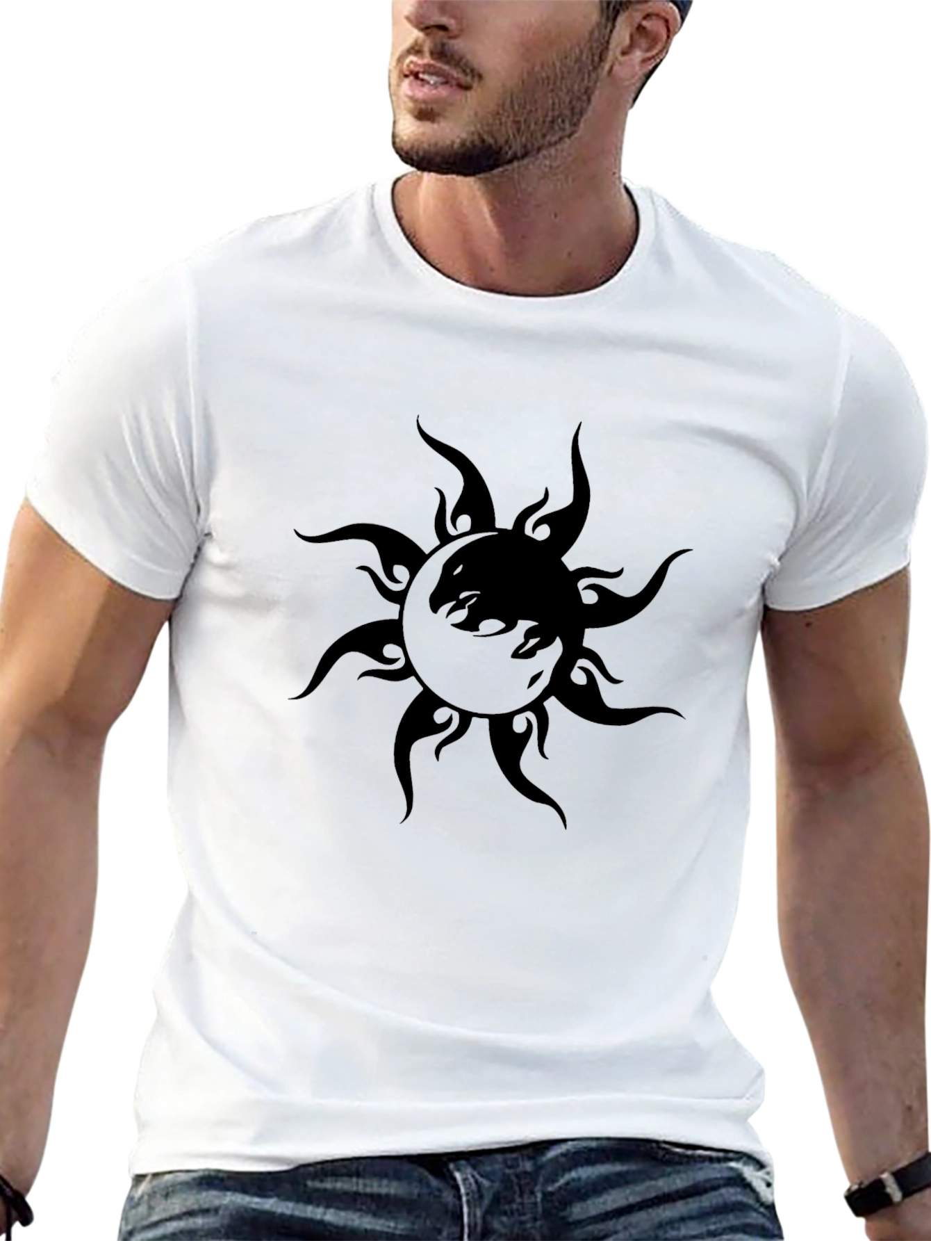 Black Sun Graphic T-Shirt - Stylish Mens Tee