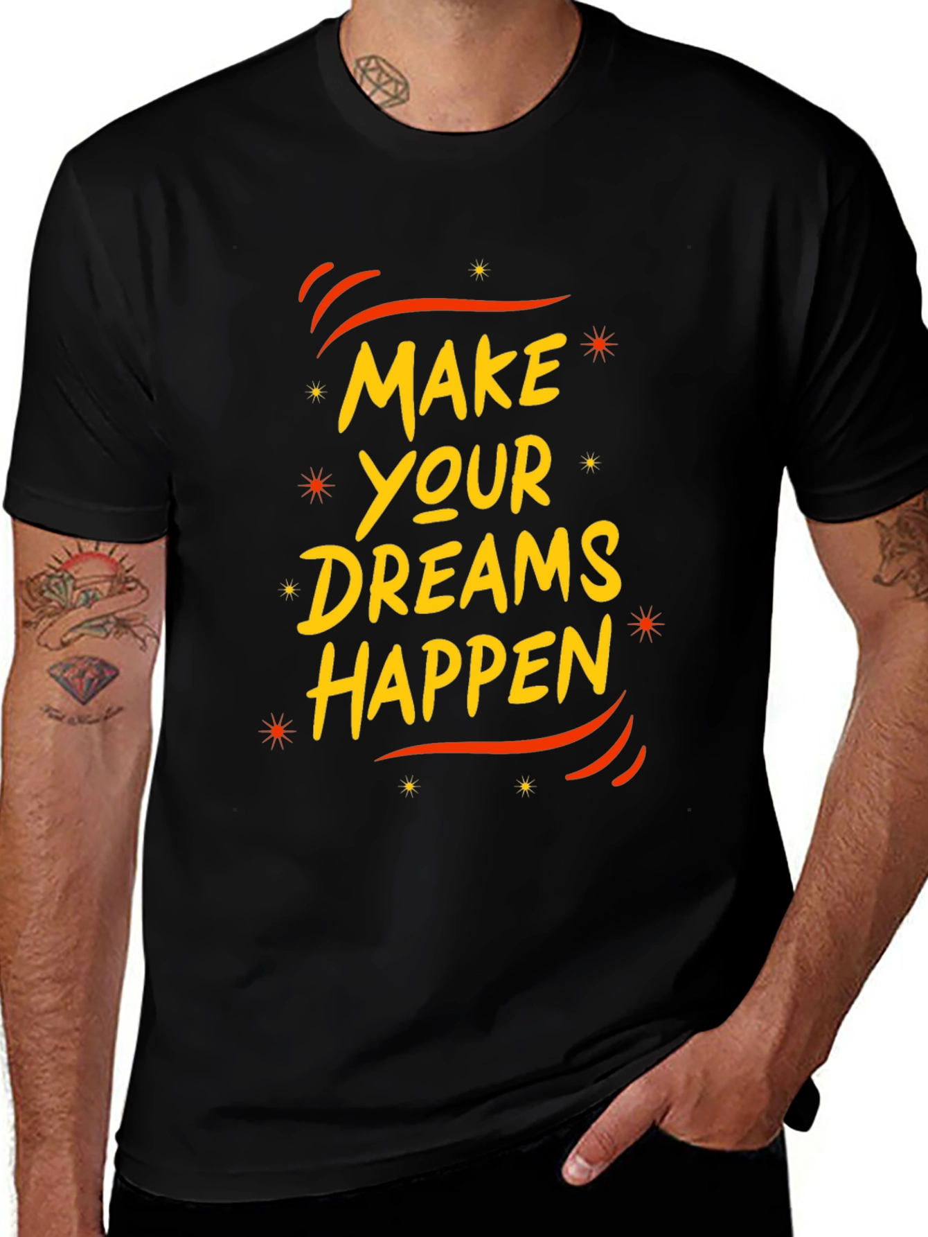 Make Your Dreams Happen Black Graphic Tee