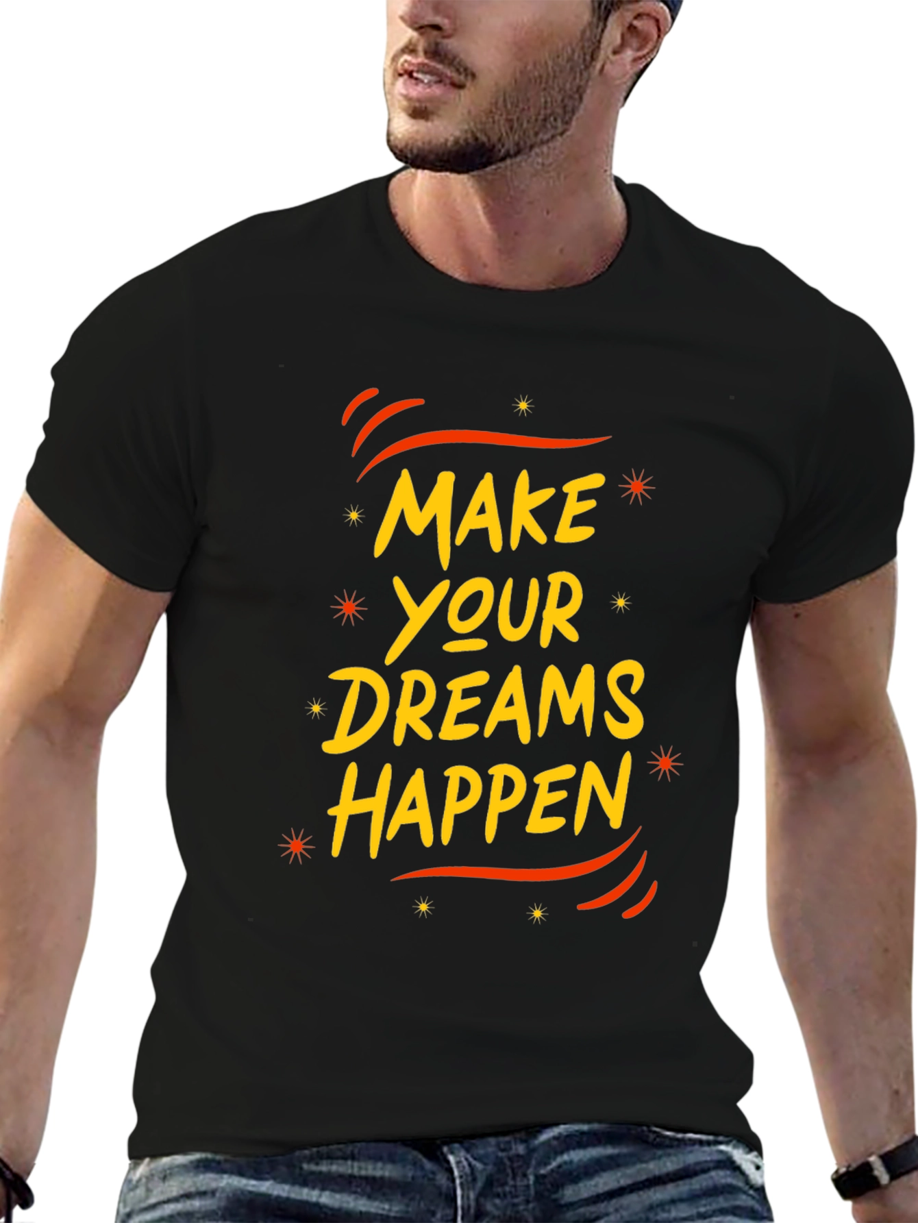 Make Your Dreams Happen Black Graphic Tee