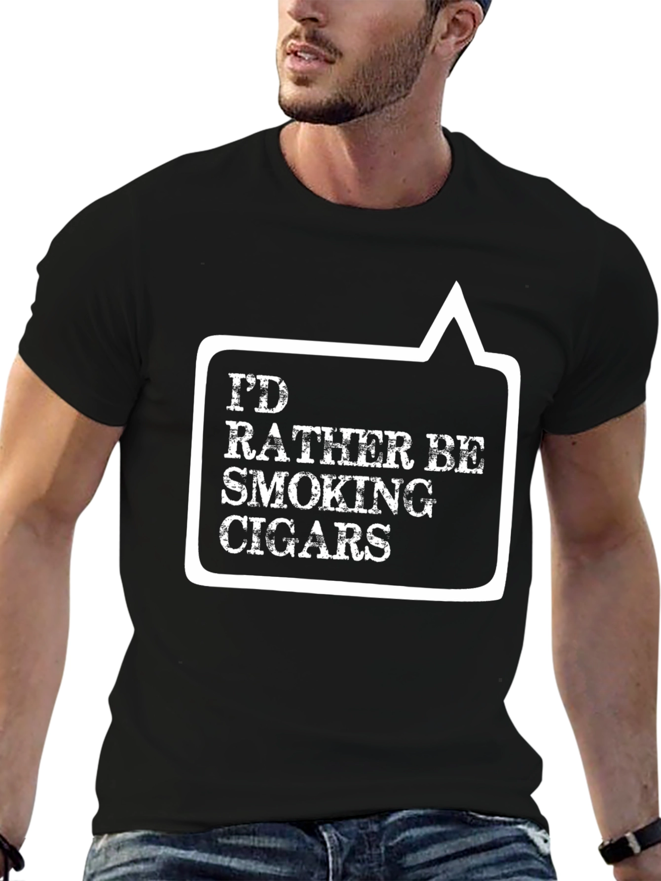 Id Rather Be Smoking Cigars Black T-Shirt