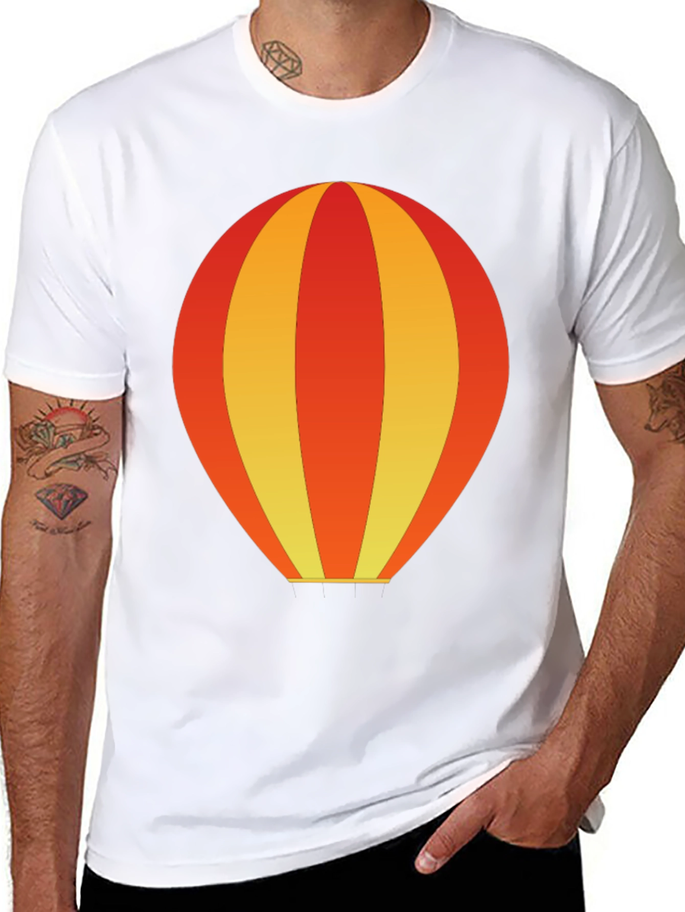 Balloon Graphic Tee - Black Cotton Casual Shirt