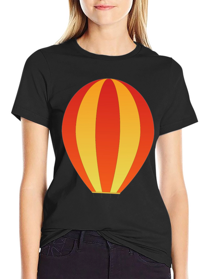 Balloon Graphic Tee - Black Cotton Casual Shirt