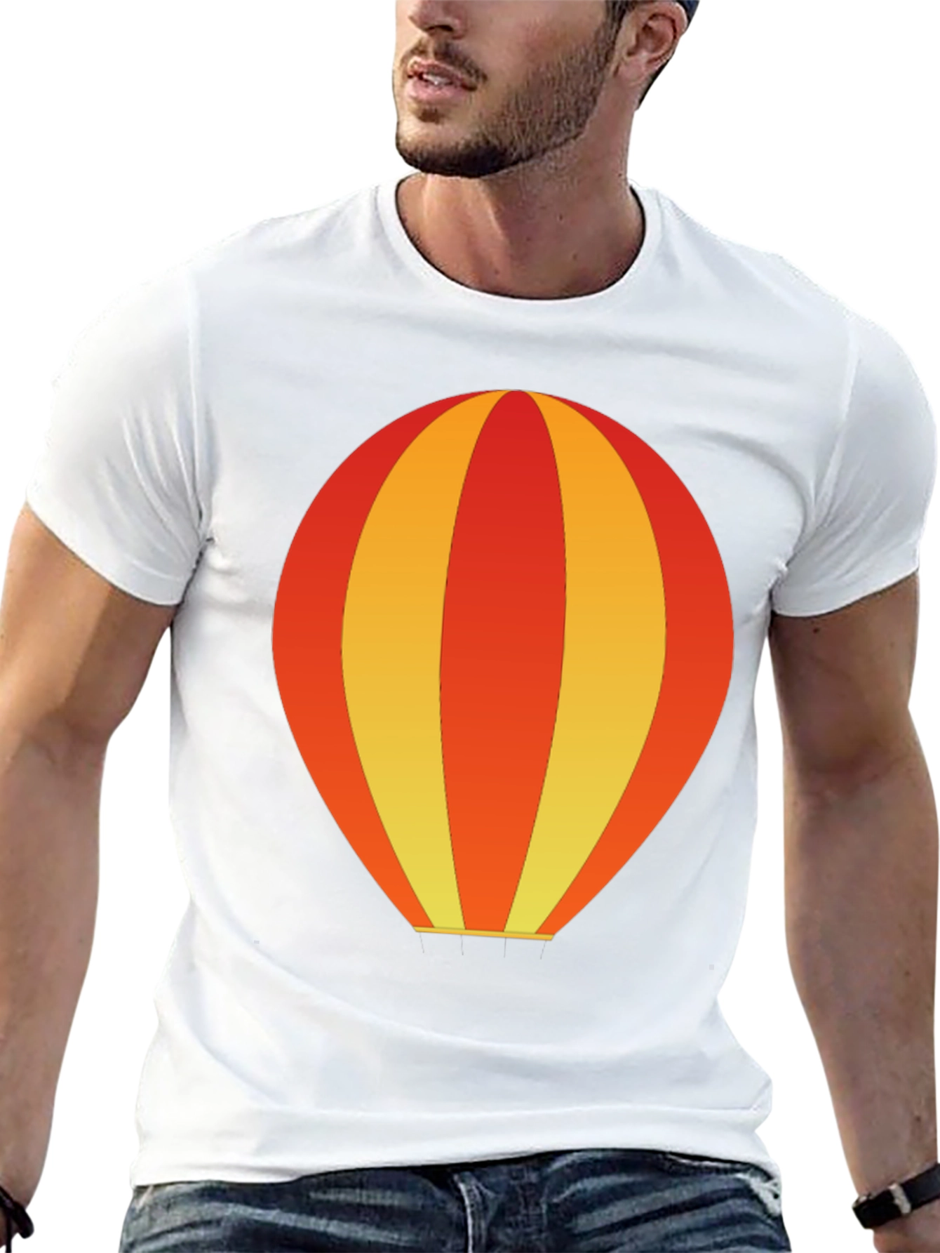 Balloon Graphic Tee - Black Cotton Casual Shirt