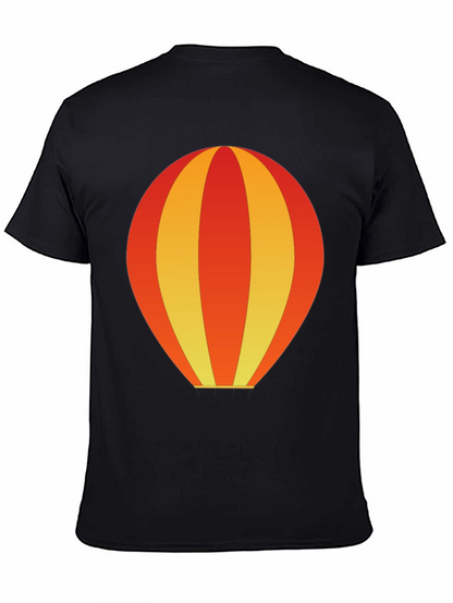 Balloon Graphic Tee - Black Cotton Casual Shirt