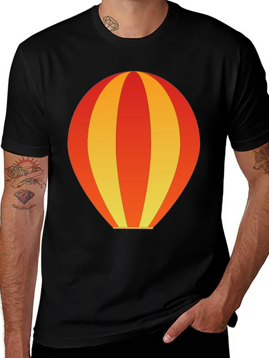 Balloon Graphic Tee - Black Cotton Casual Shirt