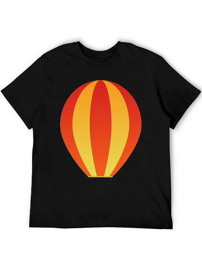 Balloon Graphic Tee - Black Cotton Casual Shirt